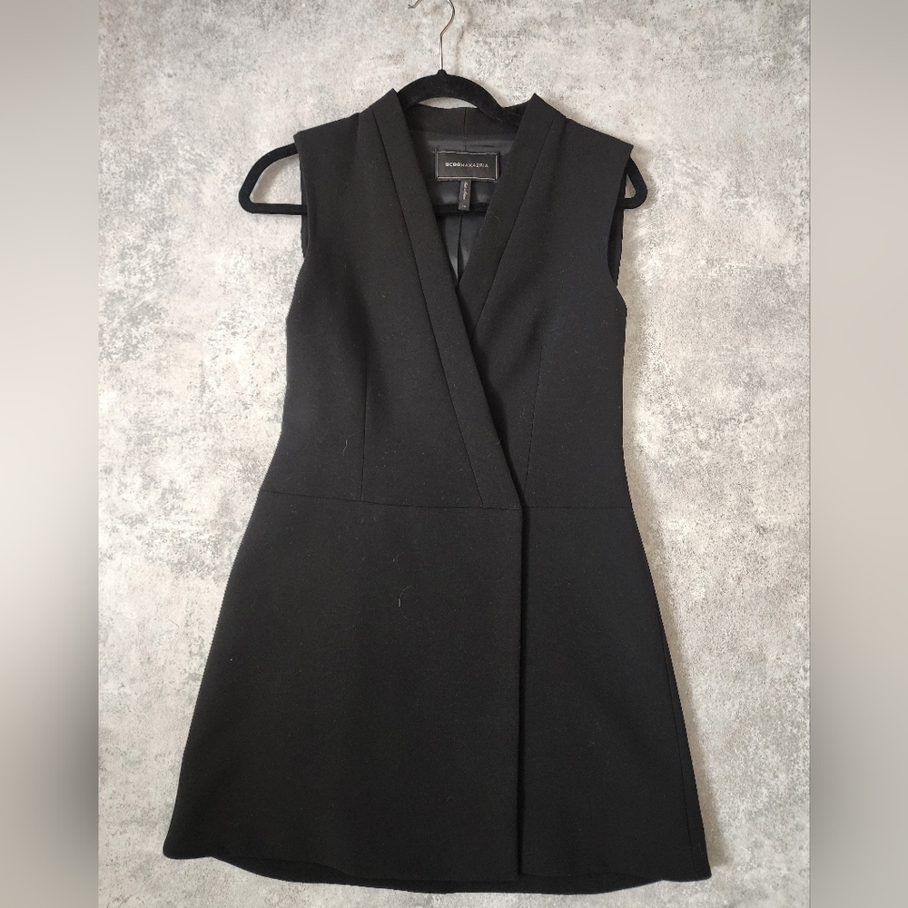 BCBGMAXAZRIA Blazer Mini Wrap Style Vest Dress Womans Size XS